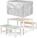 WONDERMAKE&reg; Design Kindersitzgruppe Outdoor Garten Holz mit Abdeckung,