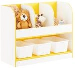 SoBuy B&uuml;cherregal Kinderzimmer mit 3 K&ouml;rben & F&auml;chern, Kinder B&uuml;cherregal &