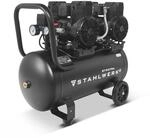 STAHLWERK Kompressor mit 50 L Tank (ST-510 Pro) &ndash; &ouml;lfrei & leise, 10 bar,...