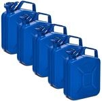BW&reg; Benzinkanister Metall 5x 5 Liter - Kraftstoffkanister Blau - RAL 5005 -