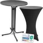 Beautissu Stehtisch klappbar 80cm mit Stretchhusse Outdoor Bistrotisch | Grau...