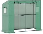 Outsunny Gew&auml;chshaus mit Rollt&uuml;r 2 Fenster, Winterfest Foliengew&auml;chshaus aus