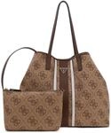 GUESS Shopper Victtoria 2 in 1 Tote Latte Logo/Brown hellbraun