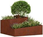 vidaXL Garten-Pflanzgef&auml;&szlig; Rostoptik 80 x 80 x 50 cm Wetterfeststahl |...