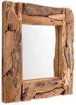 DESIGN DELIGHTS WURZELHOLZ Spiegel Beachside | 50x50 cm, Holzrahmen, Vintage...