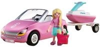 PLAYMOBIL Barbie Cabrio | Cabrio mit Anh&auml;nger & Jetski | Sommerabenteuer mit Barbie