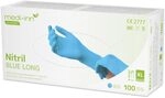 Medi-Inn+ Nitril blue long Einmalhandschuhe puderfrei (Menge: 100 St&uuml;ck,...