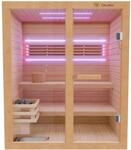 Dewello&reg; Finnische Sauna Tofino 160x150 Kabine aus Hemlock Tannenholz mit 4,5KW