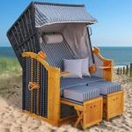 BRAST Strandkorb R&uuml;gen Deluxe | f&uuml;r 2 Personen | 120cm breit | 5 Designs |...
