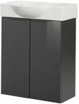 FACKELMANN Luna G&auml;ste-WC Set 2 Teile &ndash; Waschtischunterschrank in Anthrazit...
