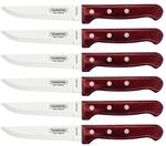 Tramontina Steakmesser Gaucho, Set 6-teilig, Edelstahl, FSC-zertifizierter Holzgriff,