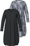Ulla Popken Damen gro&szlig;e Gr&ouml;&szlig;en &Uuml;bergr&ouml;&szlig;en Plus Size Bigshirts, 2er-Pack,