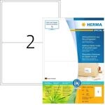 HERMA 10735 Recycling Etiketten, 80 Blatt, 199,6 x 143,5 mm, 2 pro A4 Bogen, 160