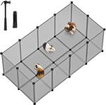 SONGMICS Freigehege mit Bodenplatten, Laufstall, Meerschweinchen Gehege, aus