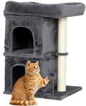 PawHut Kratzbaum 66 cm Kleiner Katzenbaum mit 2 Katzenh&ouml;hle, Liegefl&auml;che,