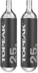 Topeak 25g CO2 Kartuschen mit Gewinde (2er Set) schwarz