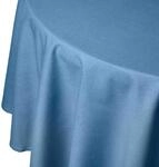 Homescapes Blaue Tischdecke rund mit Hohlsaum aus 100% Baumwolle 178 cm, rundes