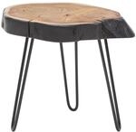FineBuy Beistelltisch Akazie Massivholz/Metall Industrial 40x40x32cm Baumkante,