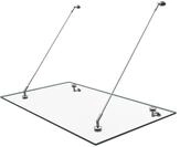 doporro Vordach &Uuml;berdachung VSG mit SGP Folie VDG02K Ma&szlig;e:90x160cm 2 Edelstahl
