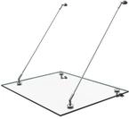 doporro Vordach &Uuml;berdachung VSG mit SGP Folie VDG02K Ma&szlig;e:90x120cm 2 Edelstahl