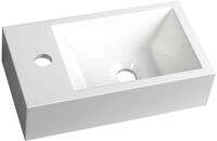 Sapho AMAROK Gussmarmor-Waschtisch 40x22cm, links, wei&szlig;