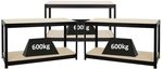 PROREGAL Mega Deal 3er-Set H&ouml;henverstellbare Werkbank Dino 90x160x60cm Traglast