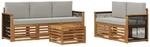 vidaXL Sofaset mit Kissen, 6 St&uuml;ck, massives Akazienholz, Gartensofa,