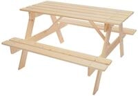 TIMBELA M018-1 Kindersitzgarnitur aus naturholz- H50 x 90 x 90 cm Stabile