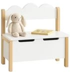 Relaxdays Kinderbank mit Stauraum, Deckel, R&uuml;ckenlehne, HBT: 60 x 60 x 25 cm, Kinder