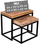 Mr. Deko Couchtisch 2er Set Lecce Mango Natur | Mangoholz | Vintage Optik |...