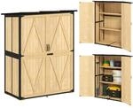 Outsunny Gartenschrank, Ger&auml;teschuppen aus Holz, Wetterfest Ger&auml;teschrank mit...