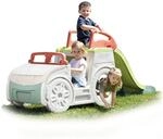 Smoby Life - Adventure Car - Spielauto mit Lenkrad aus 78% Recyclingmaterial, Rutsche