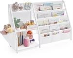 SONGMICS B&uuml;cherregal Kinder, Kinderregal, Spielzeugregal, B&uuml;cher-Organizer, mit