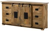 MASSIVMOEBEL24.DE Sideboard Mango Natur lackiert Railway #193 | 170x45x90 cm...