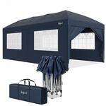 Zelsius Faltbarer Pavillon 3x6 m mit Seitenw&auml;nden | Blau | Pop-Up Faltpavillon...
