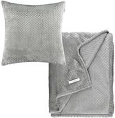 Esprit Premium Wohndecken-Set - Kuscheldecke 140x190cm + Kissenh&uuml;lle 45x45cm -
