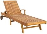 vidaXL Sonnenliege 1-Person Braun Massivholz Teak, Garten und Terrasse, Moderne
