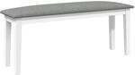 vidaXL Bank 110 cm Wei&szlig; Massivholz Gummibaum, Sitzbank, Innenbank, Bank