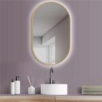 HOKO LED ANTIBESCHLAG Spiegel oval 60x100 cm / 100x60 cm Tivoli+ Metall Rahmen...