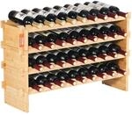 VEVOR Weinregal stapelbar 36 Flaschen, stabiles Flaschenregal, 4-stufiges Lagerregal