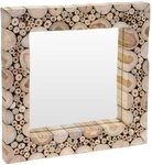 Home @ Styling Collection Wandspiegel aus Teakholz H: 50 cm (Quadratisch 50 x...