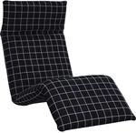 vidaXL Sonnenliege Klappbar Schwarz Karomuster 175x54x8,5 cm, Sonnenbett, Liege,