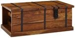 FineBuy Couchtisch Sheesham Massivholz Truhe mit Stauraum & Weinregal &middot;