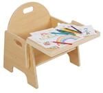 Relaxdays Kinderstuhl, integr. Kindertisch, Kleinkind ab 1, Montessori, HBT: 32 x 33