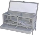 nanook Hamsterk&auml;fig M&auml;usek&auml;fig Kleintierk&auml;fig Holz 92 x 38 x 48 cm grau