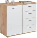 CARO-M&ouml;bel Kommode Sideboard Schrank Chicago in Wotan Eiche/wei&szlig;, mit 1 T&uuml;r...