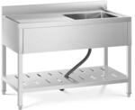 Royal Catering RCSSS-120X60-S Sp&uuml;ltisch Sp&uuml;lbecken Edelstahlsp&uuml;le...