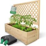 holz4home&reg; Pflanzkasten mit Rankgitter XL aus Kiefernholz I 44x128x104 cm I...