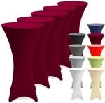 Beautissu 5er Set Stretch Stehtisch Hussen 70cm Bordeaux &ndash; Waschbar B&uuml;gelfrei