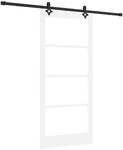 vidaXL Schiebet&uuml;r mit Hardware-Set Wei&szlig; 93x202 cm Massivholz Kiefer Innenglas